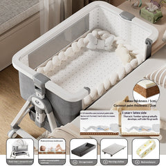 Portable Foldable Baby Cradle Bed with Wheels