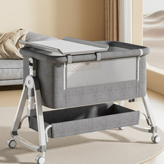 Portable Foldable Baby Cradle Bed with Wheels