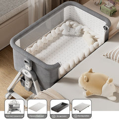 Portable Foldable Baby Cradle Bed with Wheels
