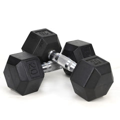 20LB Rubber-Coated Cast Iron Dumbbell Pair