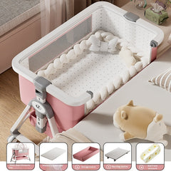 Portable Foldable Baby Cradle Bed with Wheels