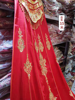 New Style Chinese Bride Wedding Cloak with Train