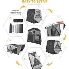 Oversized Portable Camping Shower Privacy Tent with Floor