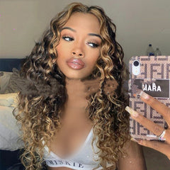 Small Wave Mixed Color Gradient Wig for Women