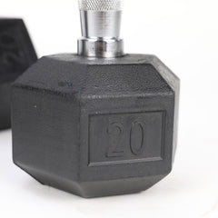 20LB Rubber-Coated Cast Iron Dumbbell Pair