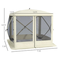 Pop Up Camping Canopy Gazebo Tent 7x7FT Beige